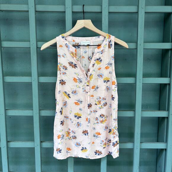 Adrienne Vittadini Tops - Adrienne Vittadini Pastel Sleeveless Floral Officewear Popover Blouse Top szS